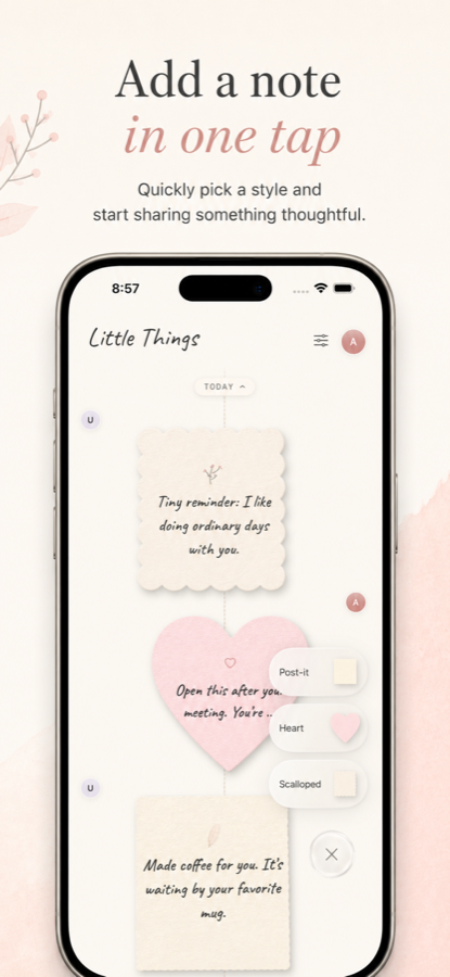 Writing a note in Little Things